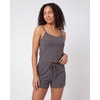 image:image2 Pack Womens Pajama Sets 2 Piece Ribbed Cropped Cami Shorts Sleepwear PJsCharcoal Heather  Grey Heather