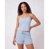 image:image2 Pack Womens Pajama Sets 2 Piece Ribbed Cropped Cami Shorts Sleepwear PJsSolid Ballad Blue  Solid Pale Lilac