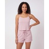 image:image2 Pack Womens Pajama Sets 2 Piece Ribbed Cropped Cami Shorts Sleepwear PJsSolid Ballad Blue  Solid Pale Lilac
