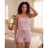 image:image2 Pack Womens Pajama Sets 2 Piece Ribbed Cropped Cami Shorts Sleepwear PJsSolid Ballad Blue  Solid Pale Lilac