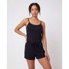 image:image2 Pack Womens Pajama Sets 2 Piece Ribbed Cropped Cami Shorts Sleepwear PJsSolid Black  Grey Heather