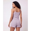 image:image2 Pack Womens Pajama Sets 2 Piece Ribbed Cropped Cami Shorts Sleepwear PJsSolid Iceberg Green  Solid Orchid Petal