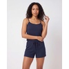 image:image2 Pack Womens Pajama Sets 2 Piece Ribbed Cropped Cami Shorts Sleepwear PJsSolid Navy Blazer  Charcoal Heather