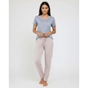 image:image2 Pack Womens Pajama Sets Short Sleeve Sleepwear Comfy Cute Loungewear PJSet C Gray  Navy