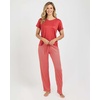 image:image2 Pack Womens Pajama Sets Short Sleeve Sleepwear Comfy Cute Loungewear PJSet D Black  Orange