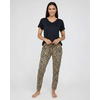 image:image2 Pack Womens Pajama Sets Short Sleeve Sleepwear Comfy Cute Loungewear PJSet H Black  Beige