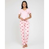image:image2 Pack Womens Pajama Sets Short Sleeve Sleepwear Comfy Cute Loungewear PJSet J Gray  Pink