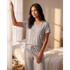 image:image2 Pack Womens Pajama Sets Short Sleeve Sleepwear Comfy Cute Loungewear PJSet M Black  Heather Grey