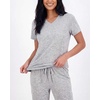 image:image2 Pack Womens Pajama Sets Short Sleeve Sleepwear Comfy Cute Loungewear PJSet M Black  Heather Grey