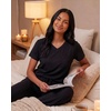 image:image2 Pack Womens Pajama Sets Short Sleeve Sleepwear Comfy Cute Loungewear PJSet M Black  Heather Grey