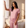 image:image2 Pack Womens Pajama Sets Short Sleeve Sleepwear Comfy Cute Loungewear PJSet P Pinkaboo  Navy Blazer Yummy Print