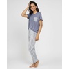 image:image2 Pack Womens Pajama Sets Short Sleeve Sleepwear Comfy Cute Loungewear PJSet a Charcoal  Burgundy