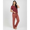 image:image2 Pack Womens Pajama Sets Short Sleeve Sleepwear Comfy Cute Loungewear PJSet a Charcoal  Burgundy