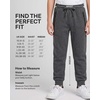 image:image3 Pack Boys Fleece Joggers Sweatpants Kids Youth Sweats Athletic Pants TeenSolid Black  Charcoal Heather  Grey Heather
