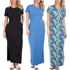 image:image3 Pack Womens Maxi Dresses Casual Short Sleeve TShirt Dress Long SlitSet 1