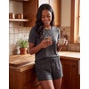 image:image3 Pack Womens Pajama Sets 3 Piece Crew Tee Tank Top Sleep Shorts SleepwearCharcoal Heather