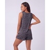 image:image3 Pack Womens Pajama Sets 3 Piece Crew Tee Tank Top Sleep Shorts SleepwearCharcoal Heather