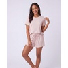image:image3 Pack Womens Pajama Sets 3 Piece Crew Tee Tank Top Sleep Shorts SleepwearSolid Pale Lilac