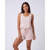 image:image3 Pack Womens Pajama Sets 3 Piece Crew Tee Tank Top Sleep Shorts SleepwearSolid Pale Lilac