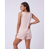 image:image3 Pack Womens Pajama Sets 3 Piece Crew Tee Tank Top Sleep Shorts SleepwearSolid Pale Lilac
