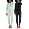 image:image2 Pack Womens Lounge Sets 2 Piece Hoodie Joggers Sweatsuit Matching OutfitHenley Set 1