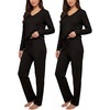 image:image2 Pack Womens Pajama Sets 2 Piece Cotton Long Sleeve Top Pants SleepwearSet 2