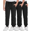 image:image3 Pack Boys Fleece Joggers Sweatpants Kids Youth Sweats Athletic Pants TeenSolid Black  Solid Black  Solid Black