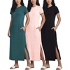 image:image3 Pack Womens Maxi Dresses Casual Short Sleeve TShirt Dress Long SlitSet 7