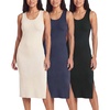 image:image3 Pack Womens Midi Dresses Sleeveless Tank Casual Long Beach Sundress SlitSet 2