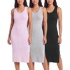 image:image3 Pack Womens Midi Dresses Sleeveless Tank Casual Long Beach Sundress SlitSet 3