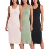 image:image3 Pack Womens Midi Dresses Sleeveless Tank Casual Long Beach Sundress SlitSet 8