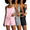 image:image3 Pack Womens Pajama Set Cami Shorts Soft Comfy Summer Lounge PJs SleepSet 9