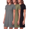 image:image3 Pack Womens T Shirt Dresses Casual Short Sleeve Midi Dress PocketsSet 11
