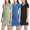 image:image3 Pack Womens Tshirt Dress Ribbed V Neck Short Sleeve Casual Summer DressSet 1