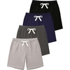 image:image4 Pack Boys French Terry Shorts Cotton with Pockets Youth Kids LoungeSet 1