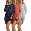 image:imageReal Essentials 3 Pack UltraSoft Night Shirt for Women Long Sleeve Sleep Shirt Nightgown Available in Plus SizeSet 1