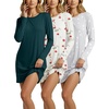 image:imageReal Essentials 3 Pack UltraSoft Night Shirt for Women Long Sleeve Sleep Shirt Nightgown Available in Plus SizeSet 7