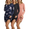 image:imageReal Essentials 3 Pack UltraSoft Night Shirt for Women Long Sleeve Sleep Shirt Nightgown Available in Plus SizeSet 8