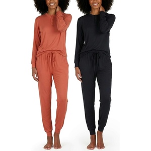 image:image2 Pack Womens Lounge Sets 2 Piece Hoodie Joggers Sweatsuit Matching OutfitHenley Set 7