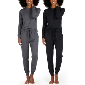 image:image2 Pack Womens Lounge Sets 2 Piece Hoodie Joggers Sweatsuit Matching OutfitHenley Set 8