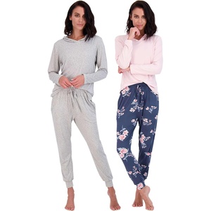 image:image2 Pack Womens Lounge Sets 2 Piece Hoodie Joggers Sweatsuit Matching OutfitHoodie Set 2