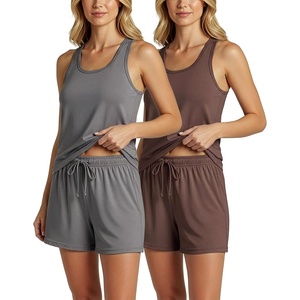 image:image2 Pack Womens Pajama Sets 2 Piece Tank Top Sleep Shorts Sleepwear LoungeSet 1