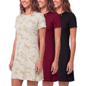 image:image3 Pack Womens T Shirt Dresses Casual Short Sleeve Midi Dress PocketsSet 2