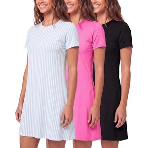image:image3 Pack Womens T Shirt Dresses Casual Short Sleeve Midi Dress PocketsSet 6
