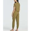 image:image2 Pack Womens Pajama Sets 2 Piece Ribbed Crop Top Joggers Lounge Sets PJsWith Jogger Set 2