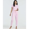 image:image2 Pack Womens Pajama Sets 2 Piece Ribbed Crop Top Joggers Lounge Sets PJsWith Jogger Set 3