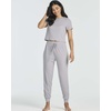 image:image2 Pack Womens Pajama Sets 2 Piece Ribbed Crop Top Joggers Lounge Sets PJsWith Jogger Set 4