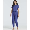 image:image2 Pack Womens Pajama Sets 2 Piece Ribbed Crop Top Joggers Lounge Sets PJsWith Jogger Set 4