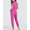 image:image2 Pack Womens Pajama Sets 2 Piece Ribbed Crop Top Joggers Lounge Sets PJsWith Jogger Set 5