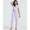 image:image2 Pack Womens Pajama Sets 2 Piece Ribbed Crop Top Joggers Lounge Sets PJsWith Jogger Set 7